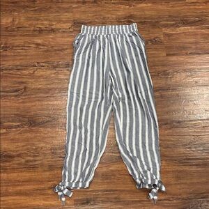 American Eagle Outfitters Charcoal and Ivory Striped Pants